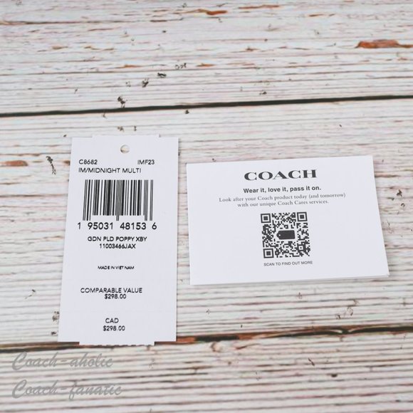 NWT Coach C8682 Poppy Crossbody With Garden Plaid Print in Midnight - Picture 10 of 11